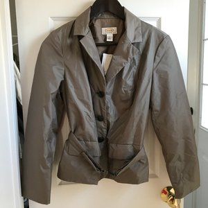 Talbots Petites Size 6 NWT Belted Jacket w/Bronze Accents